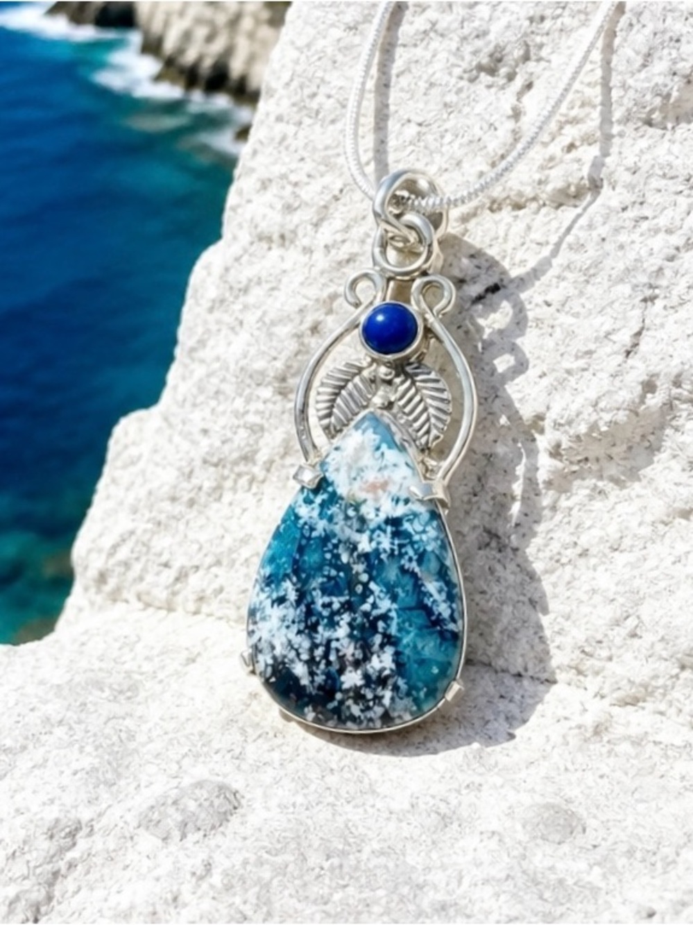NEW! Scheelite & Lapis Necklace